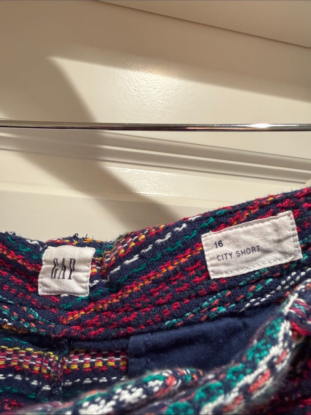 GAP High-Waist Striped Shorts — Purple, Teal, Pink, Yellow - Picture 2 of 5